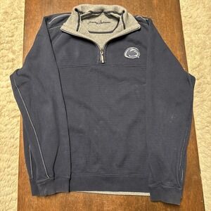 Tommy Bahama Penn State University Vinrage Quarter Zip Navy Blue Mens Medium